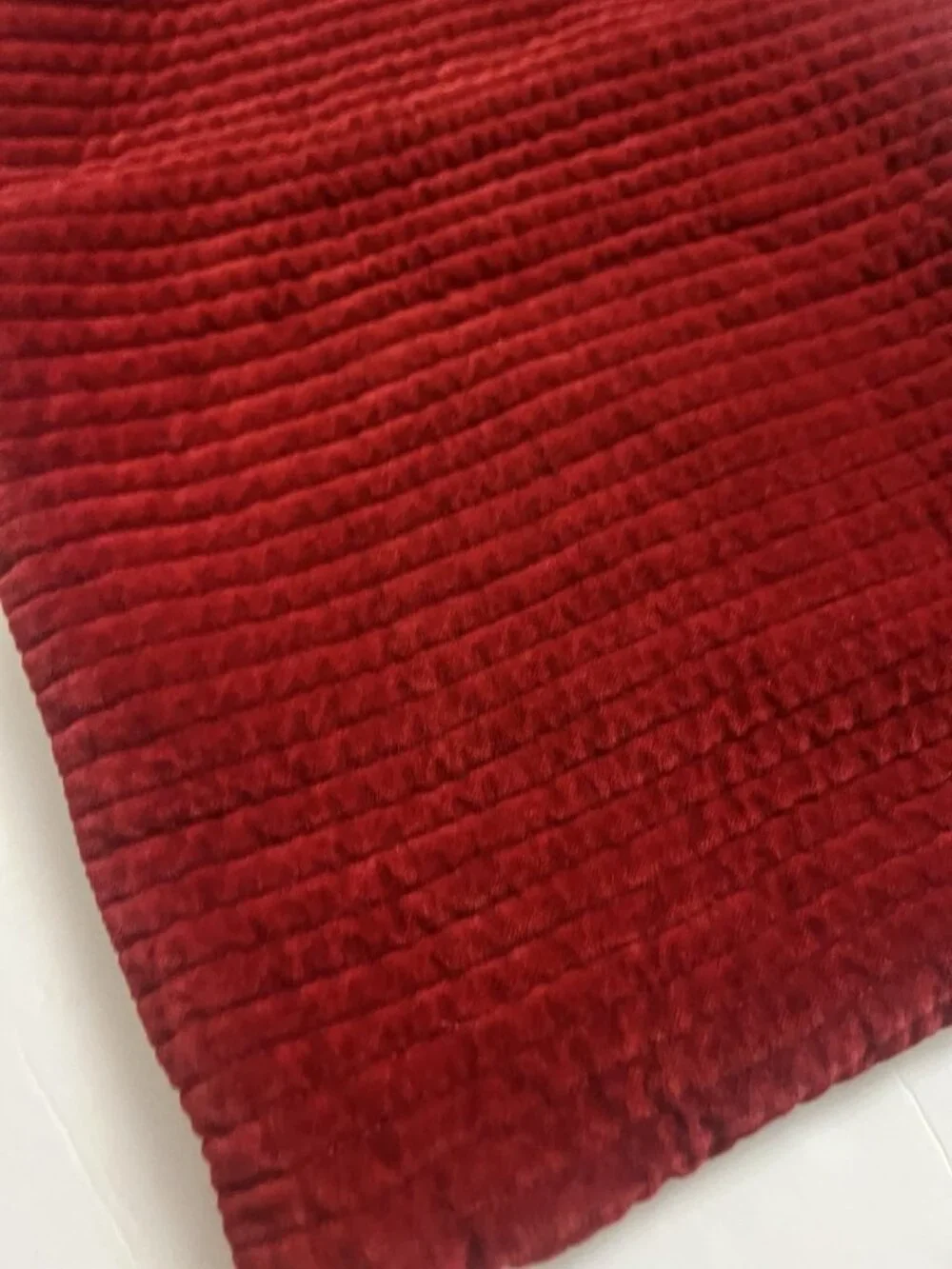 Pottery Barn Everywhere Velvet Pillow Cover 14 x 20 ~ Red Quilted